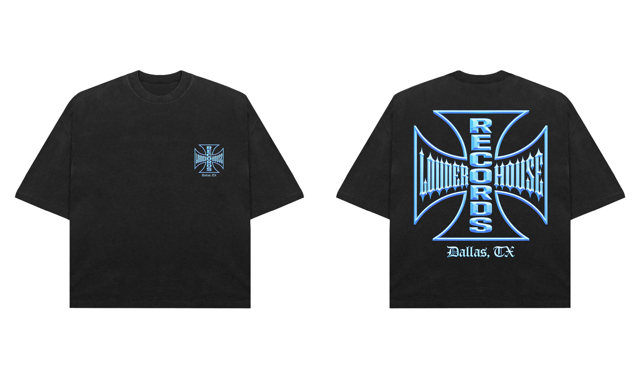 Louder House Records Shirt Blue Print